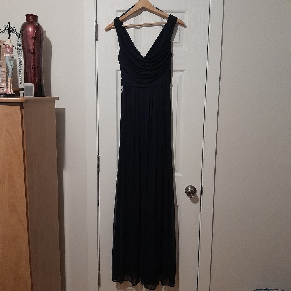 Navy Chiffon Bridesmaid Dress Size 2